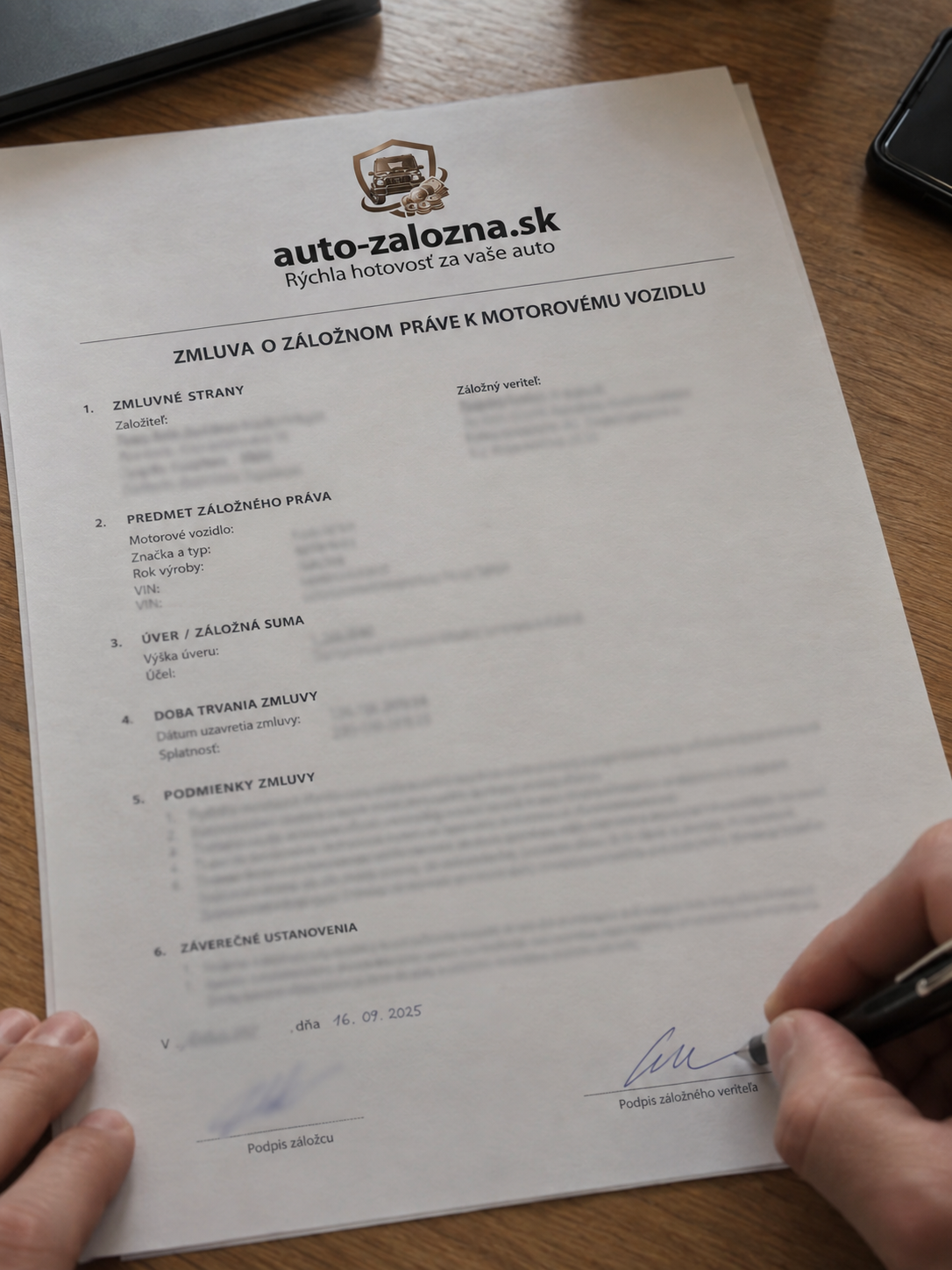 2. Podpis zmluvy a upravenie dodatkov
